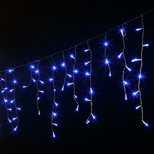 Светодиодная бахрома Quality Light 3.1*0.5 м, 150 синих LED, черный ПВХ, соединяемая, IP44 BEAUTY LED