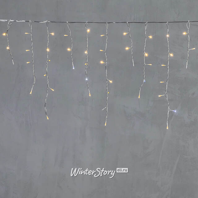 Светодиодная бахрома Quality Light 3.1*0.5 м, 150 теплых белых LED, холодное мерцание, прозрачный ПВХ, соединяемая, IP44 BEAUTY LED