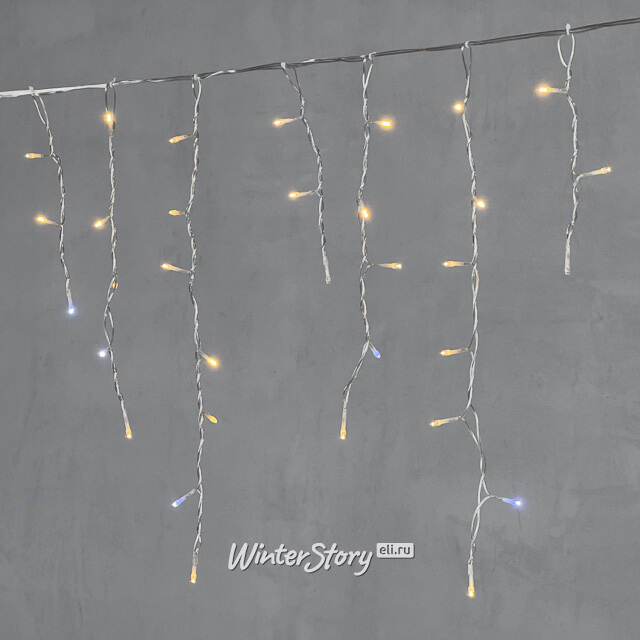 Светодиодная бахрома Quality Light 3.1*0.5 м, 150 теплых белых LED, холодное мерцание, прозрачный ПВХ, соединяемая, IP44 BEAUTY LED