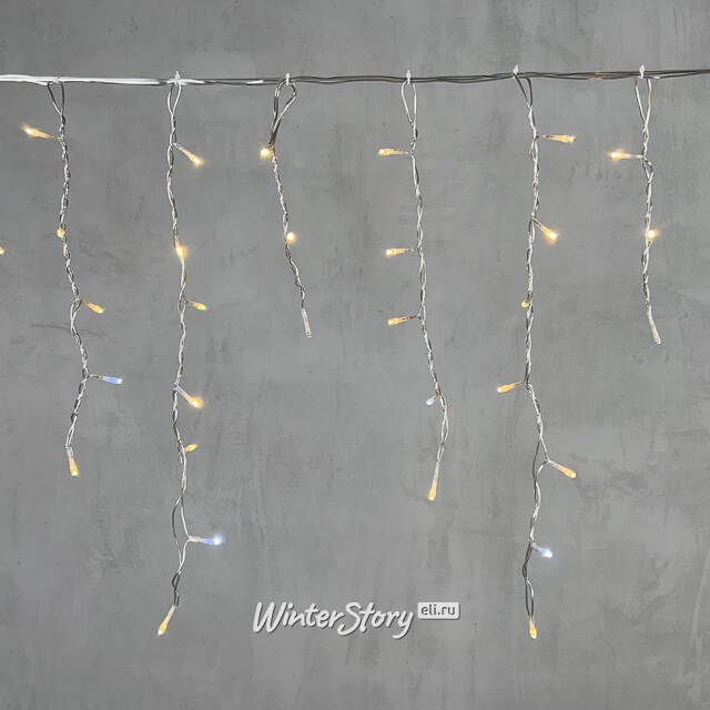 Светодиодная бахрома Quality Light 3.1*0.5 м, 150 теплых белых LED, холодное мерцание, прозрачный ПВХ, соединяемая, IP44 BEAUTY LED