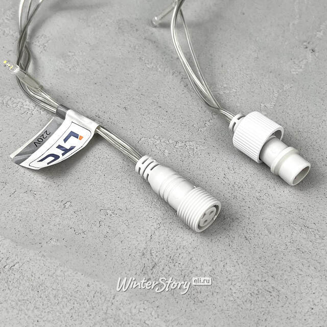 Светодиодная бахрома Quality Light 3.1*0.5 м, 150 теплых белых LED, холодное мерцание, прозрачный ПВХ, соединяемая, IP44 BEAUTY LED