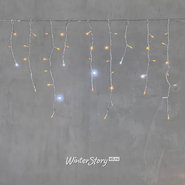 Светодиодная бахрома Quality Light 3.1*0.5 м, 150 желтых LED, холодное мерцание, прозрачный ПВХ, соединяемая, IP44 BEAUTY LED (Бьюти Лэд)