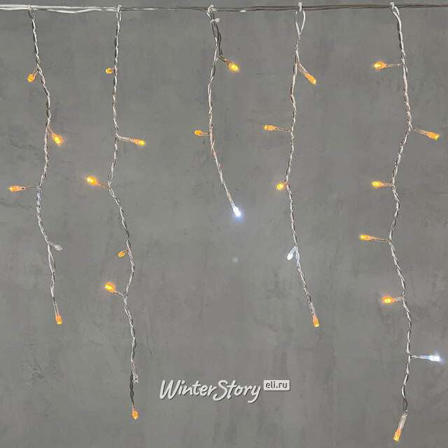 Светодиодная бахрома Quality Light 3.1*0.5 м, 150 желтых LED, холодное мерцание, прозрачный ПВХ, соединяемая, IP44 BEAUTY LED (Бьюти Лэд)