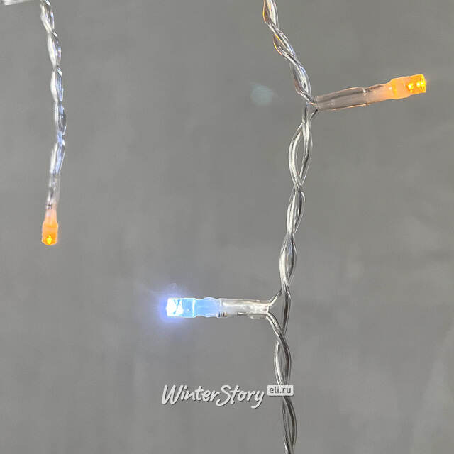 Светодиодная бахрома Quality Light 3.1*0.5 м, 150 желтых LED, холодное мерцание, прозрачный ПВХ, соединяемая, IP44 BEAUTY LED (Бьюти Лэд)