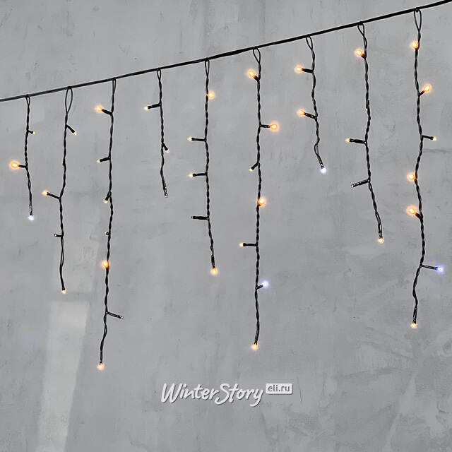 Светодиодная бахрома Quality Light 3.1*0.5 м, 150 экстра теплых LED, холодное мерцание, черный ПВХ, соединяемая, IP44 BEAUTY LED (Бьюти Лэд)