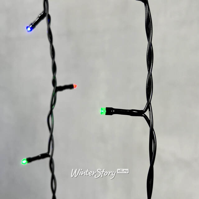 Светодиодная бахрома Quality Light 4.9*0.5 м, 240 разноцветных LED, черный ПВХ, соединяемая, IP44 BEAUTY LED (Бьюти Лэд)
