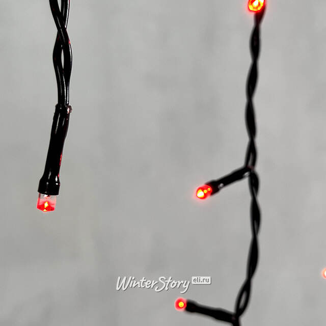Светодиодная бахрома Quality Light 4.9*0.5 м, 240 красных LED, черный ПВХ, соединяемая, IP44 BEAUTY LED (Бьюти Лэд)