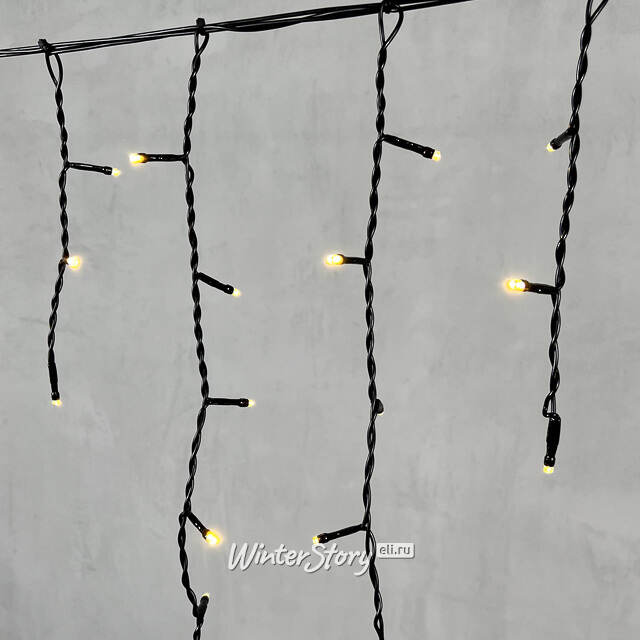 Светодиодная бахрома Quality Light 3.1*0.5 м, 150 теплых белых LED, черный ПВХ, соединяемая, IP44 BEAUTY LED (Бьюти Лэд)