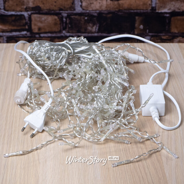 Светодиодная бахрома Quality Light 3.1*0.5 м, 150 розовых LED, прозрачный ПВХ, соединяемая, IP44 BEAUTY LED