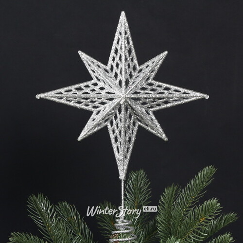 Елочная верхушка Christmas Star 31 см серебряная Goodwill