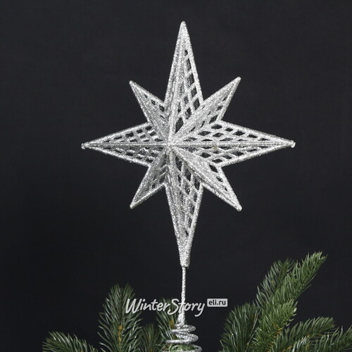 Елочная верхушка Christmas Star 31 см серебряная Goodwill