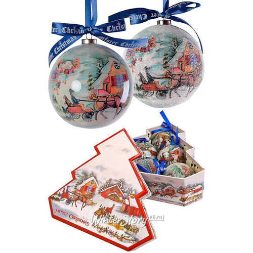 Набор шаров папье-маше в подарочной коробке Новогодняя кутерьма 7.5 см, 6 шт Mister Christmas