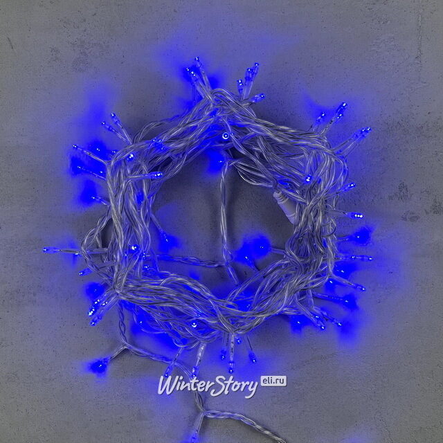 Светодиодная гирлянда 24V Quality Light 100 синих LED ламп 10 м, прозрачный ПВХ, соединяемая, IP44 BEAUTY LED