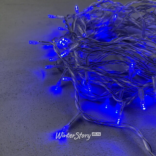 Светодиодная гирлянда 24V Quality Light 100 синих LED ламп 10 м, прозрачный ПВХ, соединяемая, IP44 BEAUTY LED