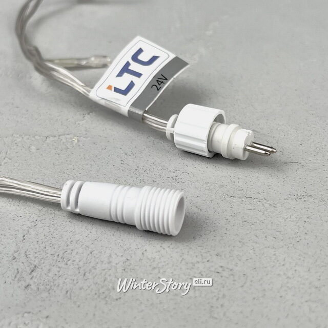 Светодиодная гирлянда 24V Quality Light 100 синих LED ламп 10 м, прозрачный ПВХ, соединяемая, IP44 BEAUTY LED