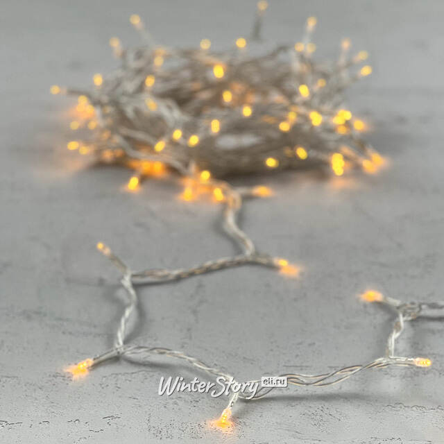 Светодиодная гирлянда 24V Quality Light 100 желтых LED ламп 10 м, прозрачный ПВХ, соединяемая, IP44 BEAUTY LED