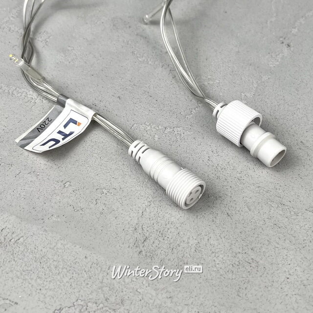 Светодиодная гирлянда Quality Light 100 теплых белых LED ламп 10 м, прозрачный ПВХ, соединяемая, IP44 BEAUTY LED (Бьюти Лэд)
