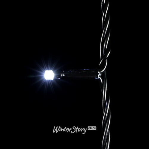 Светодиодная гирлянда 24V Quality Light 100 холодных белых LED ламп 10 м, черный ПВХ, соединяемая, IP44 BEAUTY LED