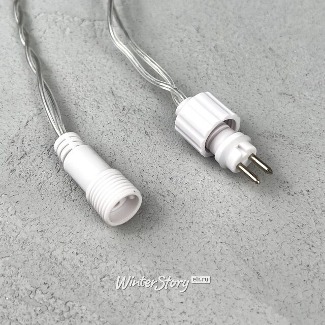 Светодиодная гирлянда 24V Quality Light Cap 10 м, 100 разноцветных LED ламп с белым мерцанием, прозрачный ПВХ, соединяемая, IP65 BEAUTY LED (Бьюти Лэд)
