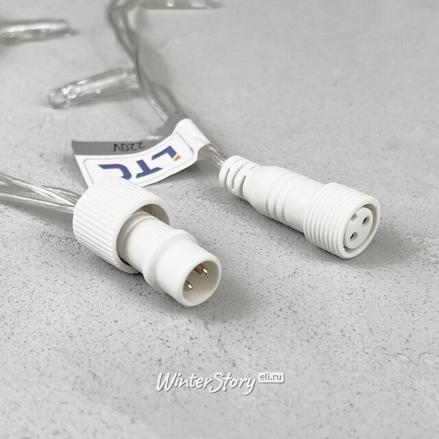 Светодиодная гирлянда Quality Light Cap 100 экстра теплых белых LED, холодное мерцание, 10 м, прозрачный ПВХ, соединяемая, IP65 BEAUTY LED