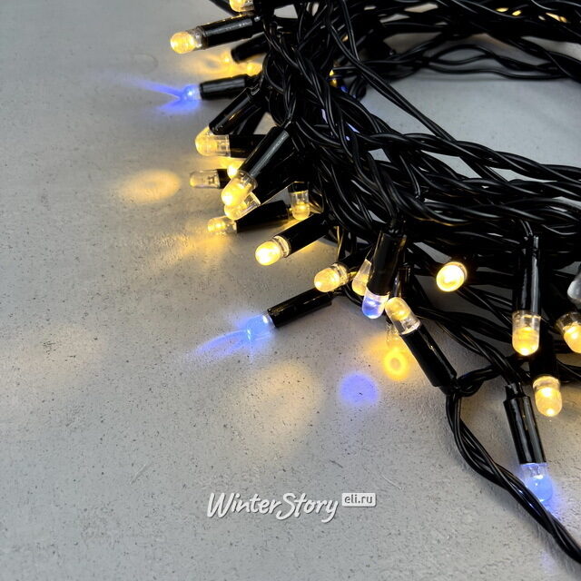 Светодиодная гирлянда Quality Light Cap 100 теплых белых LED, холодное мерцание, 10 м, черный ПВХ, соединяемая, IP65 BEAUTY LED