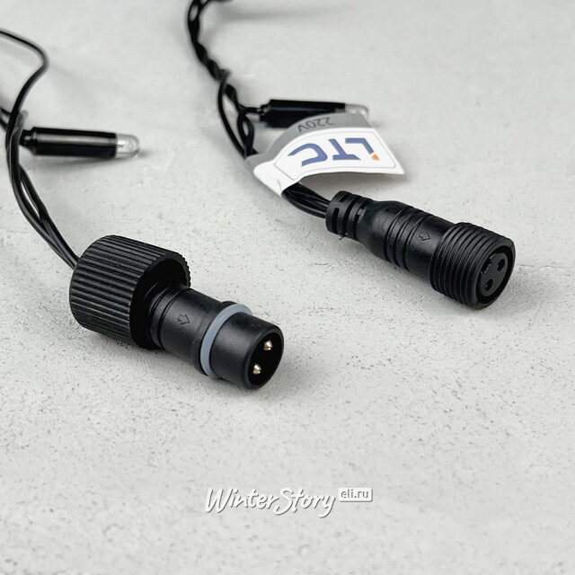 Светодиодная гирлянда Quality Light Cap 100 теплых белых LED, холодное мерцание, 10 м, черный ПВХ, соединяемая, IP65 BEAUTY LED