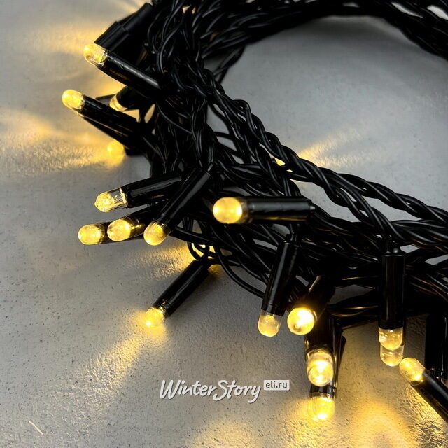 Светодиодная гирлянда Quality Light Cap 100 теплых белых LED, 10 м, черный ПВХ, соединяемая, IP65 BEAUTY LED