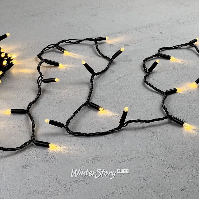 Светодиодная гирлянда Quality Light Cap 100 теплых белых LED, 10 м, черный ПВХ, соединяемая, IP65 BEAUTY LED