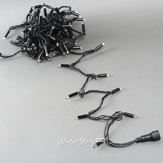 Светодиодная гирлянда Quality Light Cap 100 разноцветных LED, 10 м, черный ПВХ, соединяемая, IP65 BEAUTY LED