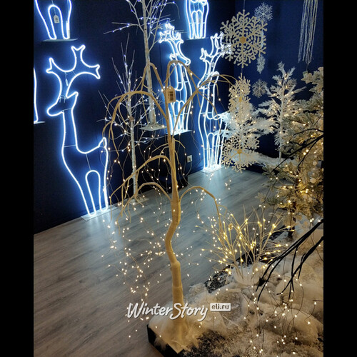 Светодиодное дерево Звёздная альпийская Ива 120 см, 320 теплых белых LED ламп, IP44 Peha