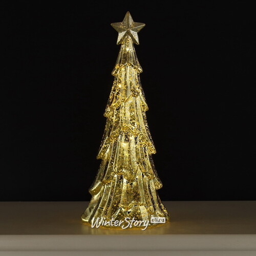 Новогодний светильник Космо Gold - Елочка Стеллар 36 см на батарейках, 15 LED ламп Peha