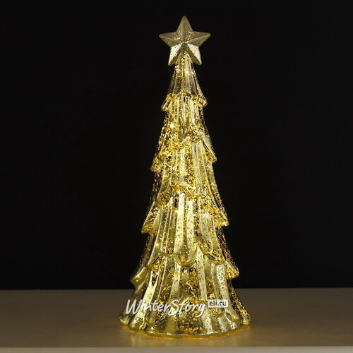Новогодний светильник Космо Gold - Елочка Стеллар 36 см на батарейках, 15 LED ламп Peha