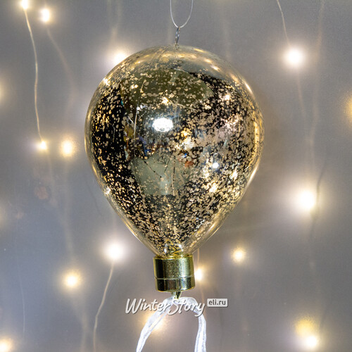 Декоративный подвесной светильник Воздушный Шар - Космо Gold 15 см, 6 теплых белых LED ламп, на батарейках Peha