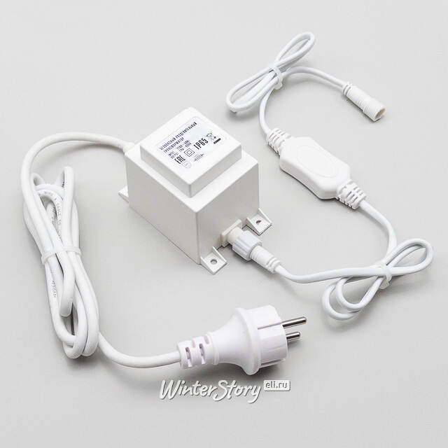 Трансформатор 30W с выпрямителем для нитей 24V, до 600 LED, белый каучук, IP65 BEAUTY LED (Бьюти Лэд)