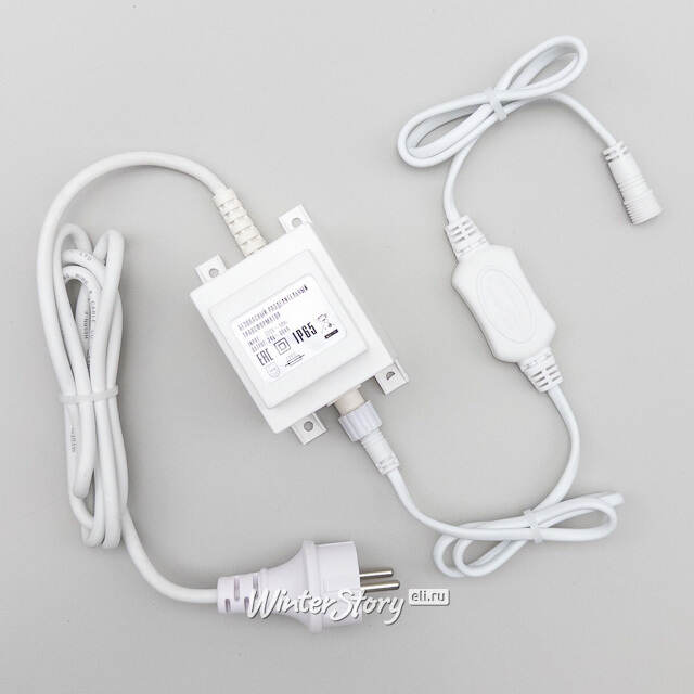 Трансформатор 30W с выпрямителем для нитей 24V, до 600 LED, белый каучук, IP65 BEAUTY LED (Бьюти Лэд)