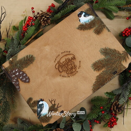 Деревянный подарочный ящик Wood Line: Brown 36 см Christmas Apple