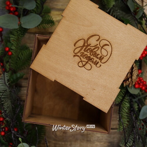 Деревянная подарочная коробка Wood Line: Medium 16 см Christmas Apple
