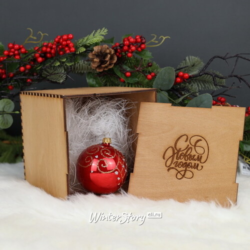 Деревянная подарочная коробка Wood Line: Medium 16 см Christmas Apple