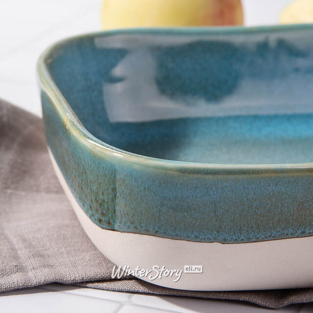 Керамическая формочка для запекания Астейн 22*15 см, 1.4 л, бирюзовая Koopman