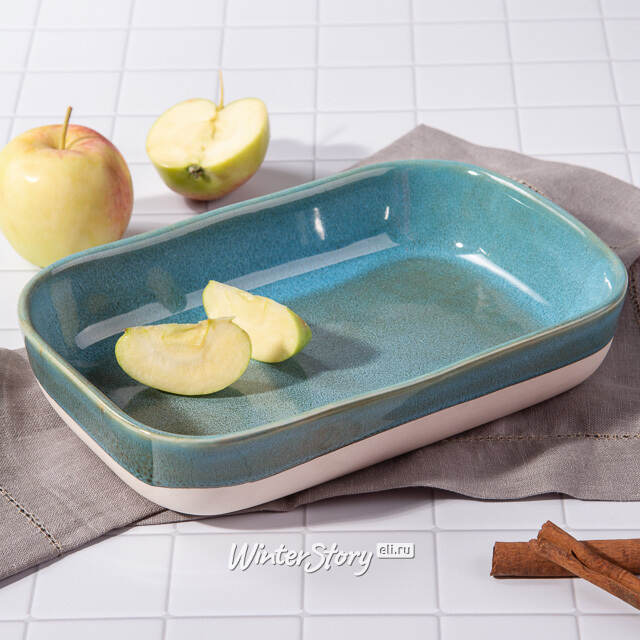 Керамическая формочка для запекания Астейн 22*15 см, 1.4 л, бирюзовая Koopman