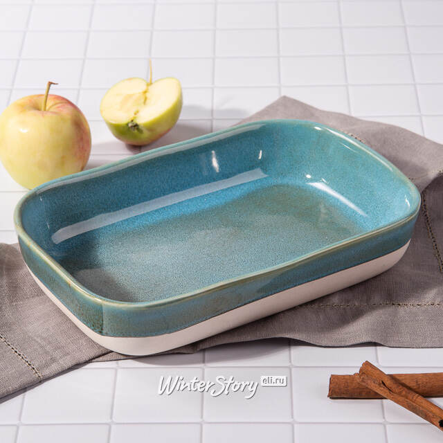 Керамическая формочка для запекания Астейн 22*15 см, 1.4 л, бирюзовая Koopman