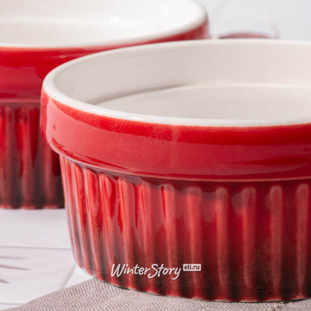 Керамическая форма для выпечки - рамекин Мальта 11 см 2 шт красная Koopman
