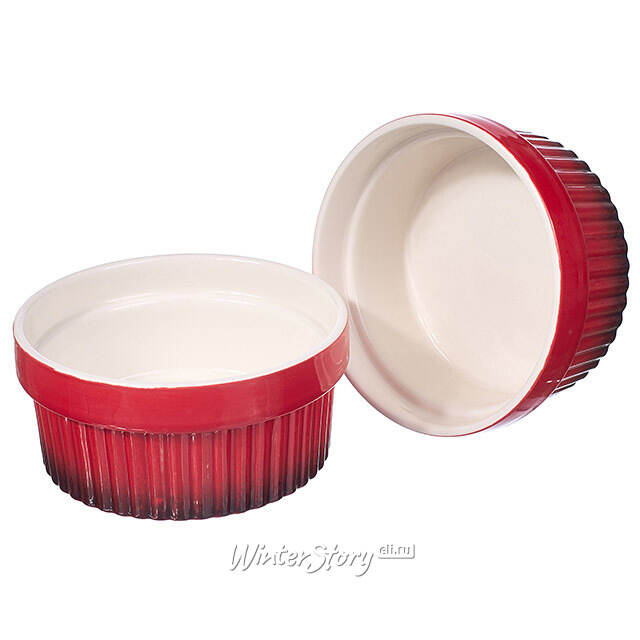 Керамическая форма для выпечки - рамекин Мальта 11 см 2 шт красная Koopman