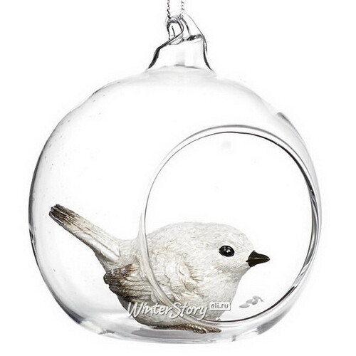 Стеклянный елочный шар с композицией Птичка Рино Ямаоко 9 см Goodwill