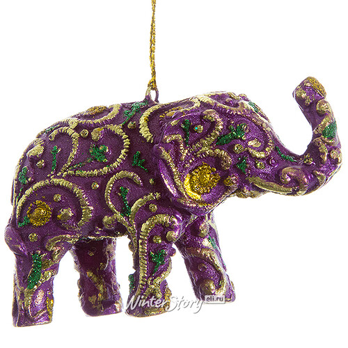 Елочная игрушка Индийский Слон - Роза 9 см, подвеска Goodwill