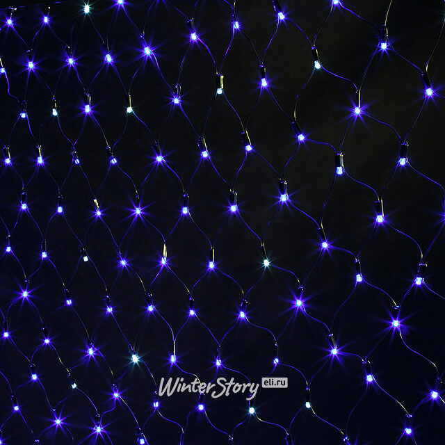 Гирлянда сетка Super Rubber 1.9*1.6 м, 320 синих LED, мерцание, черный каучук, соединяемая Snowhouse (Сноухаус)
