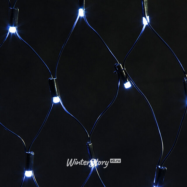 Гирлянда сетка Super Rubber 1.9*1.6 м, 320 холодных белых LED, черный каучук, соединяемая, IP44 Snowhouse