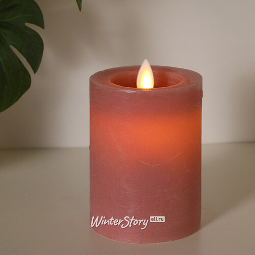 Светодиодная свеча с имитацией пламени Arevallo 10 см, розовая, батарейка Peha