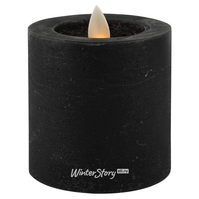 Светодиодная свеча с имитацией пламени Arevallo 7.5 см, антрацит, на батарейках Peha