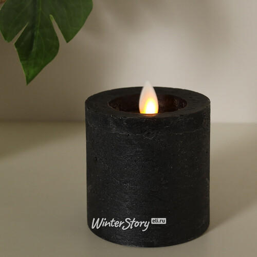 Светодиодная свеча с имитацией пламени Arevallo 7.5 см, антрацитовая, батарейка Peha